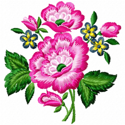 Flowers And Tree Embroidery Design 3